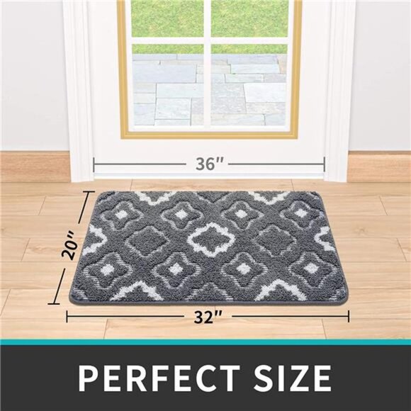 32"x20", Absorbent Non-Slip Entry Rug, Machine Washable Low-Profile Door Rugs - Picture 4 of 6